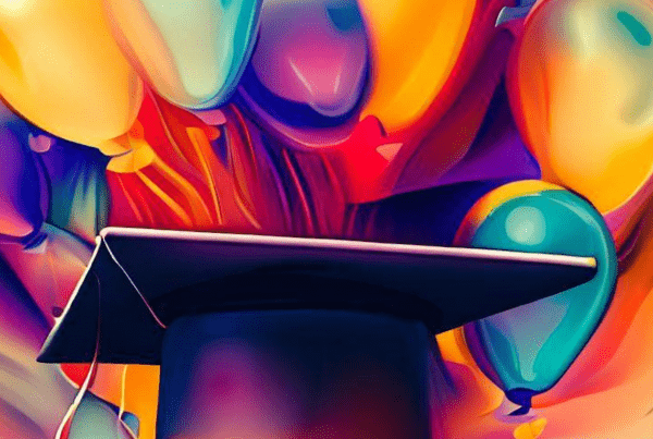 Borsa di studio SSML con palloncini in stile astratto arte digitale